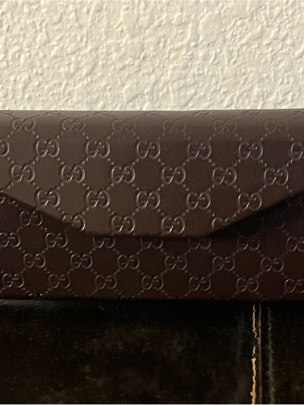 Gucci Brown Embossed GG Eyeglass Case